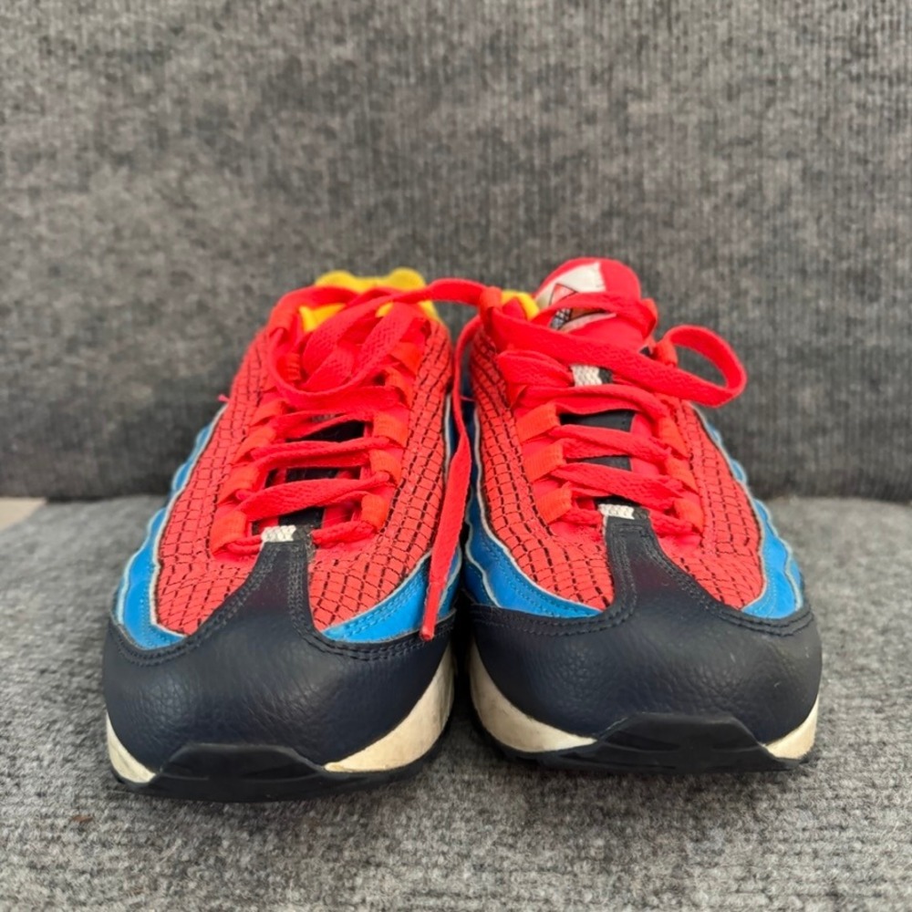 Nike Air Max 95 GS Crimson Blue Multi-Color Red Blue Yellow Sneakers Women 8.5 - Picture 3 of 10